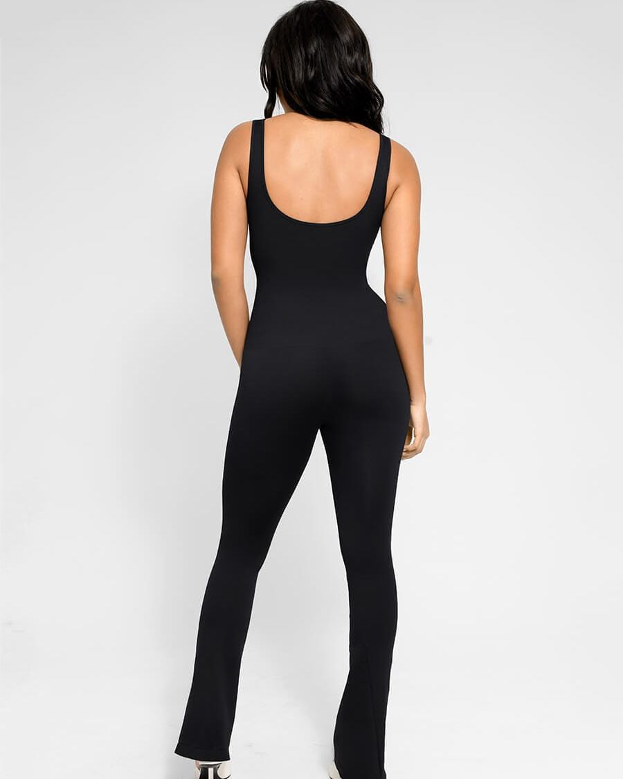 Jumpsuit moldeador acampanado en Ónix, foto 3