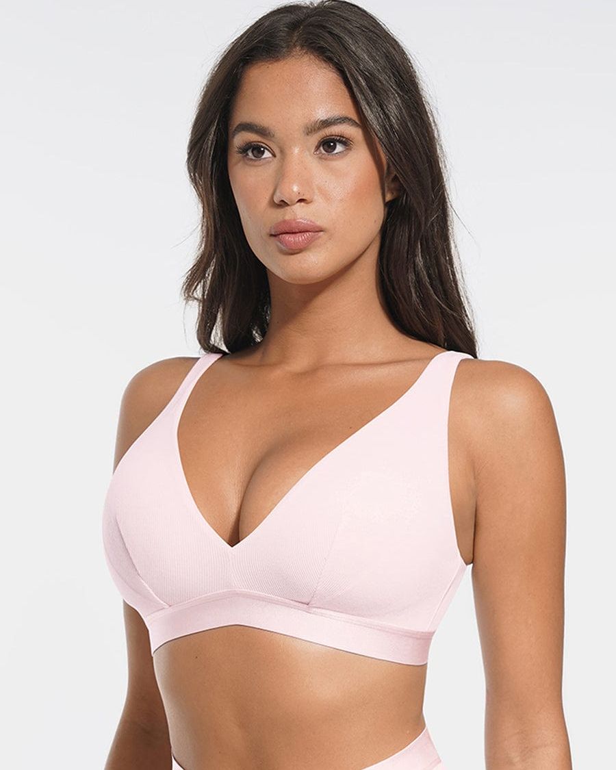 Bralette acanalado en Rosa palo, foto 2